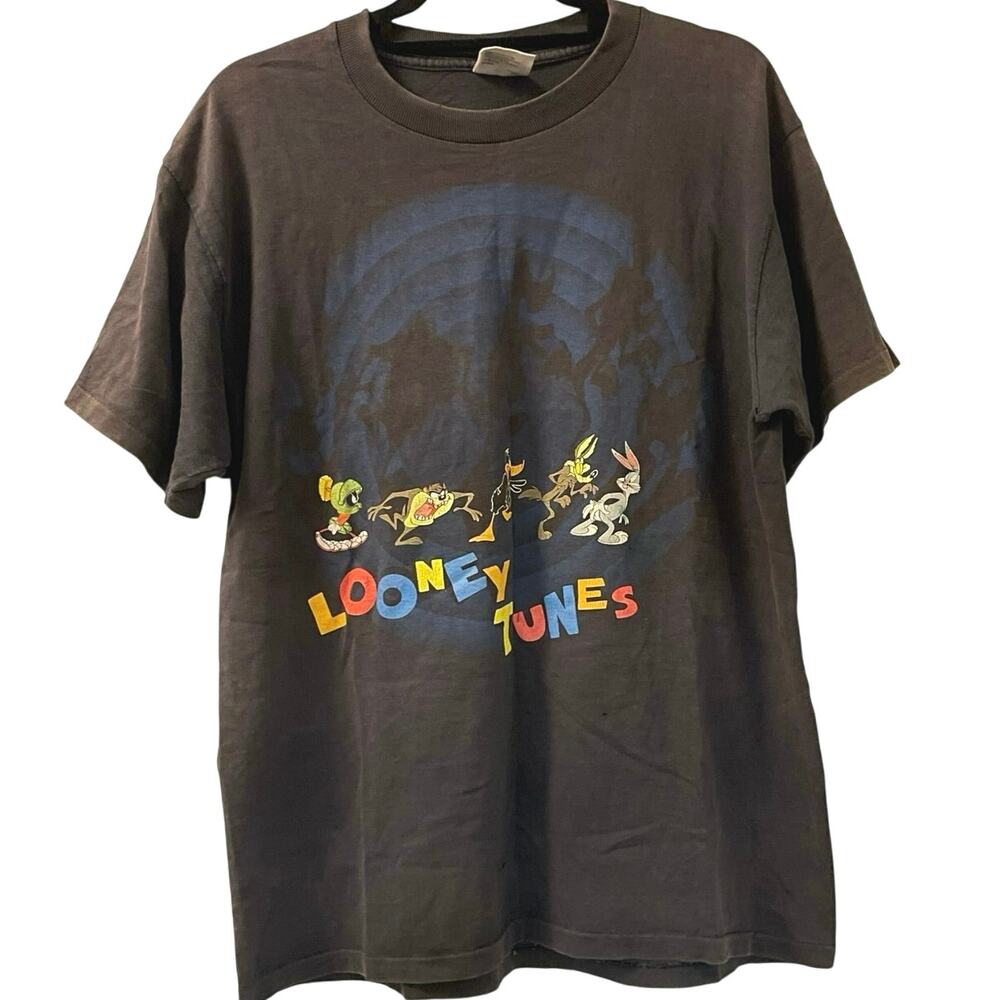 Vintage 90s Looney Tunes Characters Shadow Single Stitch Shirt Adult Large
